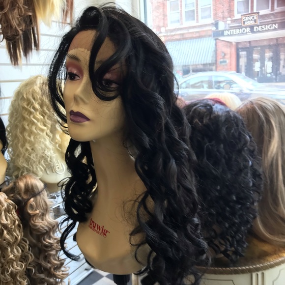 Black banana curls Lacefront wig long 2020 - Picture 1 of 8